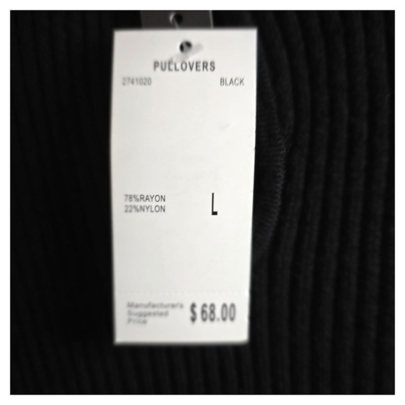 Chelsea & Theodore L Black Peplum Keyhole Top Ribbed Knit Coquette Utility Goth - Picture 11 of 11